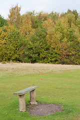 Image showing Bench in the countryside in autumn