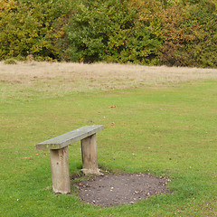 Image showing Bench in the countryside in autumn