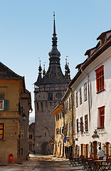 Image showing Narrow street in Sighisoara