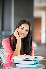 Image showing Hispanic college student studying