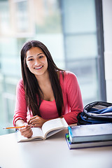 Image showing Hispanic college student studying