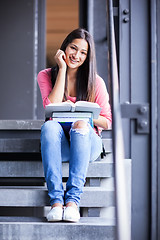 Image showing Hispanic college student studying