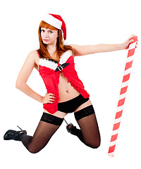 Image showing Beautiful and sexy christmas woman