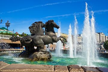 Image showing Iron horses fountain