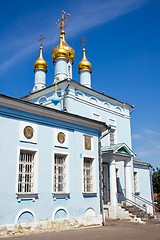 Image showing Blue church