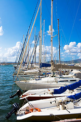 Image showing Sailing yachts in Sardinia