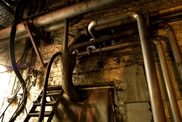 Image showing Old abandoned dirty empty scary factory interior