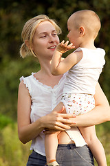 Image showing Mother And Son Outdoors