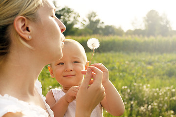 Image showing Mother And Son Outdoors