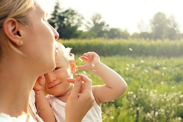 Image showing Mother And Son Outdoors