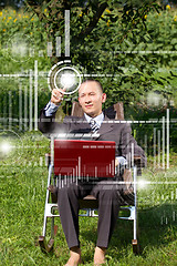 Image showing Businessman Working Outdoors