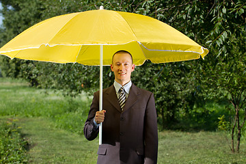 Image showing Businessman Working Outdoors