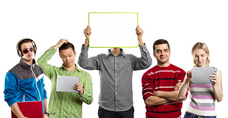 Image showing Male With Write Board In His Hands