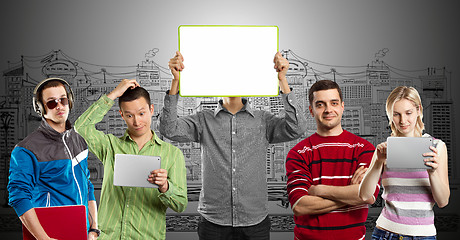 Image showing Male With Write Board In His Hands