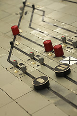 Image showing german train station control table