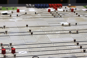 Image showing german train station control table