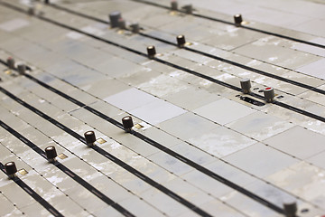 Image showing german train station control table