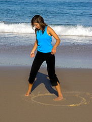 Image showing Drawing on the sand