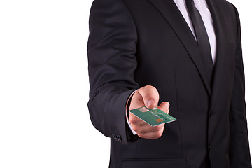 Image showing Businessman with credit card