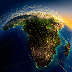 Image showing Main air routes in Africa and Madagascar