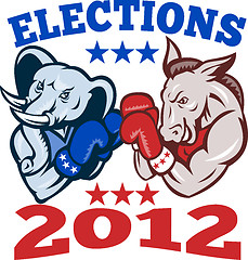 Image showing Democrat Donkey Republican Elephant Mascot 2012