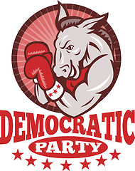 Image showing Democrat Donkey Mascot Boxing