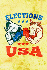 Image showing Democrat Donkey Republican Elephant Mascot USA