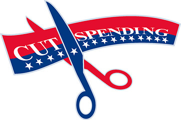 Image showing Cut Spending Scissors Cutting Bill