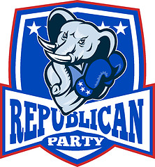 Image showing Republican Elephant Mascot Boxer Shield