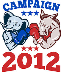 Image showing Democrat Donkey Republican Elephant Campaign 2012