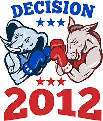 Image showing Democrat Donkey Republican Elephant Decision 2012