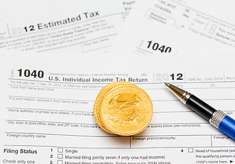 Image showing USA tax form 1040 for year 2012