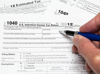 Image showing USA tax form 1040 for year 2012