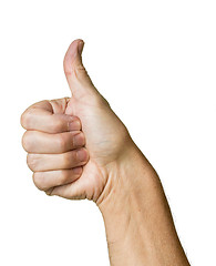 Image showing Senior caucasian hands thumbs up gesture