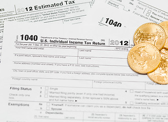 Image showing USA tax form 1040 for year 2012