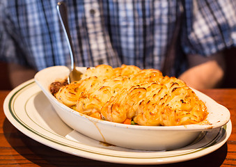 Image showing Traditional Shepherds pie in restaurant