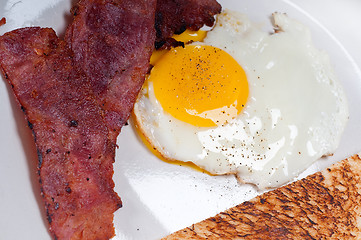 Image showing eggs bacon and toast bread