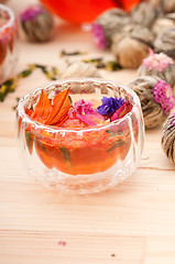 Image showing Herbal natural floral tea infusion with dry flowers