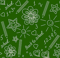 Image showing Back to school chalk-drawn seamless pattern