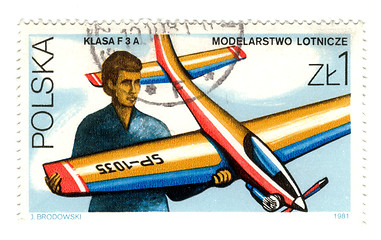 Image showing POLAND - CIRCA 1981: A stamp printed in Poland showing aeromodel