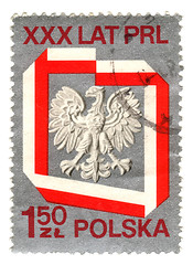 Image showing POLAND - CIRCA 1975: A stamp printed in Poland shows coat of arm