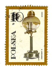 Image showing POLAND - CIRCA 1982: postage stamp shows vintage kerosene lamp, 