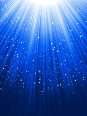 Image showing Stars on blue striped background. EPS 8