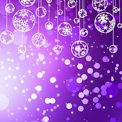 Image showing Violet christmas ball on holiday background. EPS 8