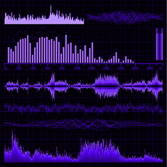 Image showing Sound waves set. Music background. EPS 8