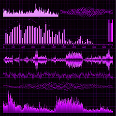 Image showing Sound waves set. Music background. EPS 8