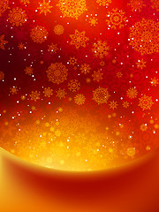 Image showing Orange brown christmas with snowflakes. EPS 8