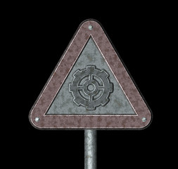 Image showing gear wheel roadsign