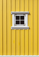 Image showing Yellow wooden wall