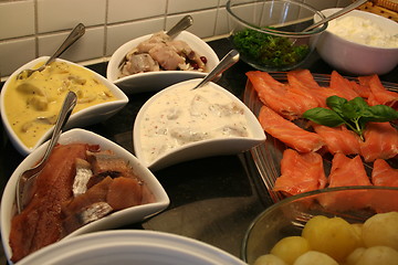 Image showing Swedish Midsummer food